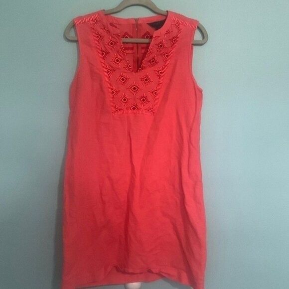 J. Crew Sunburst Embroidered Linen Shift Dress - Picture 2 of 7